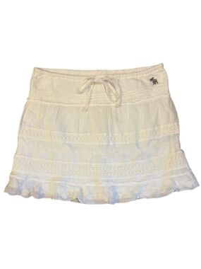 Abercrombie & Fitch Girls XL Y2K White Lace Mini Skirt Boho NWT - NOS